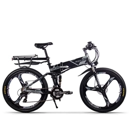 RICH BIT Bici elettriches RICH BIT Bici elettrica RT-860 Bicicletta pieghevole per mountain bike 26 pollici Shimano 21 velocità Bici Smart MTB Bici elettriche (grigio)