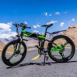 RICH BIT Bici elettriches RICH BIT Bici elettrica RT-860 Bicicletta pieghevole per mountain bike 26 pollici Shimano 21 velocità Bici Smart MTB Bici elettriche (verde)