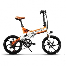 RICH BIT Bici elettriches RICH BIT RT-730 Mountain Bike 250W Brushless Motor Bike Sport, 48V 8Ah Batteria Al Litio Bici Elettrica, Freno A Disco Meccanico Ebike Brake (arancione)
