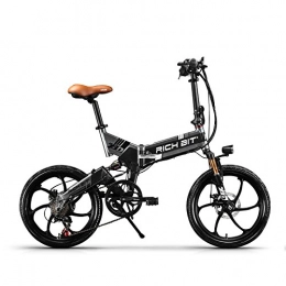 RICH BIT Bici elettriches RICH BIT TOP-730 Cambio Shimano a 7 velocità Motore con mozzo con ingranaggi 250W Batteria 48V / 8Ah Bicicletta elettrica da città pieghevole (Black-Gray)