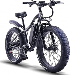 ride66 Bici elettriches ride66 RX02 Bicicletta elettrica Mountain E-Bike 26 pollici 1000 W 48 V 16 AH LG batteria a celle Fat Tire Hydraulic Brakes Shimano 21 marce, ammortizzatore anteriore (nero)
