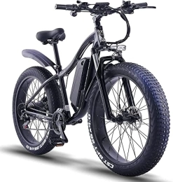 ride66 Bici elettriches ride66 RX02 Bicicletta elettrica Mountain E-Bike 26 pollici 48 V 16 AH LG batteria a celle Fat Tire Hydraulic Brakes Shimano 21 marce, ammortizzatore anteriore (nero)