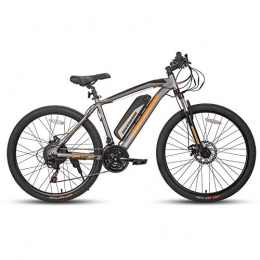 Hiland Bici Rockshark, bicicletta elettrica con telaio in alluminio, 27, 5 pollici, 350 W, Shimano a 21 marce, forcella ammortizzata con batteria da 36 V, 10, 4 Ah, telaio da 17", colore: grigio