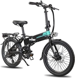 Hiland Bici Rockshark, bicicletta elettrica pieghevole da 20 pollici, bici elettrica pieghevole con cambio Shimano a 7 marce, bicicletta pieghevole leggera in alluminio con luce per uomo e donna