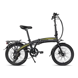 ivil Bici Rockshark, bicicletta elettrica pieghevole in alluminio, 20 pollici, bicicletta elettrica pieghevole Shimano a 7 marce, freno a disco leggero, in alluminio, colore nero / blu
