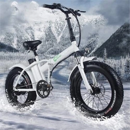 RVTYR Bici elettriches RVTYR Bicicletta elettrica da 20 Pollici del ciclomotore 48V Mountain Bike 4.0 Pneumatico Largo motoslitta 2 Ruote 500W Bici elettrica Pieghevole Booster Pieghevole in Alluminio Bici (Color : White)