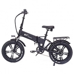 CMACEWHEEL Bici elettriches RX20 750W Bicicletta elettrica pieghevole 20 * 4.0 Fat Tire Mountain Bike 48V E-bike Sospensione completa (Black, 15Ah + borsa)