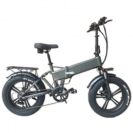 CMACEWHEEL Bici elettriches RX20 750W Bicicletta elettrica pieghevole 20 * 4.0 Fat Tire Mountain Bike 48V E-bike Sospensione completa (Grey, 15Ah)