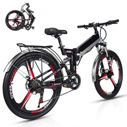RZBB Elettrico Mountain Bike, 26" E-Bike City Bike Commuter Bike, 350W 48V 10.4Ah Batteria al Litio, Shimano 21 Speed Gear