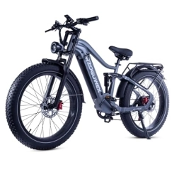 RZOGUWEX Bici RZOGUWEX Bicicletta elettrica, EBIKE fuoristrada da 26 pollici per adulti con batteria rimovibile agli ioni di litio da 48 V 25 Ah, 7 velocità con doppi ammortizzatori e doppio freno a disco idraulico