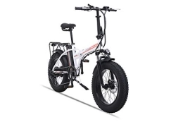 通用 Bici elettriches SAIWOO Bicicletta elettrica pieghevole da 20 pollici, Bici da neve con pneumatici larghi 4.0, bici ATV, dotata di Shimano 7 velocità, batteria al litio rimovibile 48V15Ah, unisex