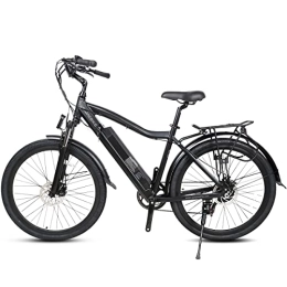Samebike Bici elettriches SAMEBIKE 250W Biciclette elettriche 36V10.4AH Mountain bike elettriche da 27, 5 pollici con SHIMANO 7 velocità Ebike per adulti con portapacchi posteriori e parafango Colore nero