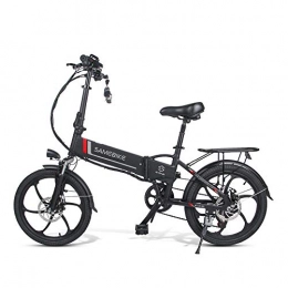 Samebike Bici elettriches SAMEBIKE Bici Elettrica da 20 Pollici con Telecomando, Una Bici Elettrica Pieghevole da Viaggio, 48V / 8Ah, 350W, Nero
