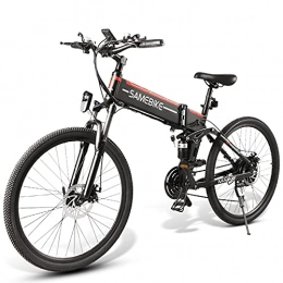 Samebike Bici elettriches SAMEBIKE Bicicletta elettrica pieghevole a 26 pollici da 500 W Bicicletta elettrica a 21 velocità con assorbimento degli urti E Bike con forcella ammortizzata Batteria da 10, 4 Ah Gamma 80 km