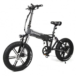Samebike Bici elettriches SAMEBIKE Biciclette elettriche Adulti. Bici elettrica Pieghevole da 20"x 4.0 con Motore 500W, 48 V 10Ah Batteria Rimovibile, Shimano 7-velocità, 15 km / h, Carica 180kg, Nero