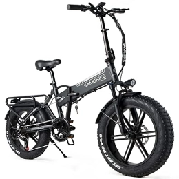 Samebike Bici elettriches SAMEBIKE Fat Tire Bicicletta Elettrica per Adulti 20'', Pieghevole, Mountain Beach Snow Ebike, Batteria Rimovibile 48V10AH, Shimano 7 Velocità