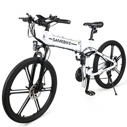 Samebike Bici elettriches SAMEBIKE LO26-II Versione di Aggiornamento Biciclette Elettriche 500W 48V 10AH 26 Pollici Mountain Bike Elettriche Pieghevoli con Display LCD a Colori per Adulti (Bianco)
