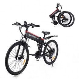 Samebike Bici elettriches SAMEBIKE Mountain Bike Elettrica per Adulti 48 V10 Ah, 21 Velocità, Bicicletta Elettrica Pieghevole con Strumento LCD Centrale Funzione USB