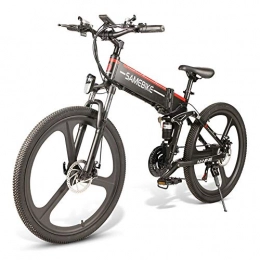 Ritapreaty Bici elettriches SAMEBIKE Mountain bike elettrico pieghevole da 26 pollici, in lega di alluminio 21 litri con cambio al litio assistito da 48 V ciclomotore ciclomotore doppio freno a disco Moto ammortizzante