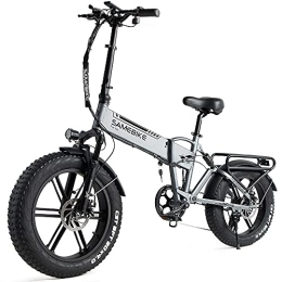 Samebike Bici elettriches SAMEBIKE Pneumatico grasso da 20 pollici 48V10AH Bicicletta elettrica da montagna per adulti Ebike per neve da spiaggia (grigio)