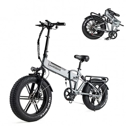 Samebike Bici elettriches SAMEBIKE XWXL09 Fat Tire Bicicletta elettrica 500W Bicicletta elettrica Mountain Beach Snow Ebike 20 Pollici per Adulti (Grigio)