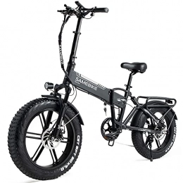 Samebike Bici elettriches SAMEBIKE XWXL09 Fat Tire Bicicletta elettrica 500W Bicicletta elettrica Mountain Beach Snow Ebike 20 Pollici per Adulti (Nero)
