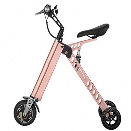 bicicletta elettrica Bici Scooter elettrico, Mini pieghevole Triciclo con la luce di peso 11kg, velocit 20 km / h, ricarica completa 35KM Range, adatto per viaggi e tempo libero, facile essere posizionati nel bagagliaio - Oro rosa