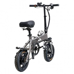 SFASF Bici elettriches SFASF 14 Pollici Bici elettrica Pieghevole Pedal Assist Display E-Bici del LED ad Alta velocità del Motore Leggero Biciclette per Ragazzi e Adulti, Grey-OneSize