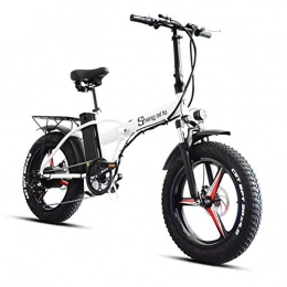Shengmilo Bici Shengmilo Bicicletta elettrica MX20-PLUS 500W, Bicicletta elettrica Pieghevole a Una Ruota da 20 Pollici, Ebike per Pneumatici Grassi, 48V 15AH, ebike (Bianco)