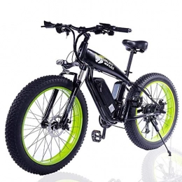 SHOE Bici elettriches SHOE Adulti Fat Tire Bici Elettrica, con Grande capacità Rimovibile agli Ioni di Litio (48V 500W) 27 velocità Ingranaggi E modalità di Lavoro Tre, Black Green