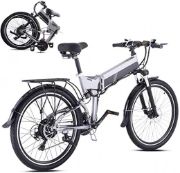 SHOE Bici elettriches SHOE Elettrico Mountain Bike con 500W del Motore della, 48V12.8AH Batteria al Litio E 26Inch Fat Tire, Grigio