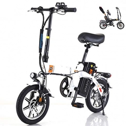 SHOE Bici SHOE Mini Bicicletta Elettrica da 14"per Adulti, Bicicletta Elettrica per Pendolari con Motore da 240 W con Batteria agli Ioni di Litio da 48 V 10-20 Ah LED Intelligente A Tre velocità, 20ah