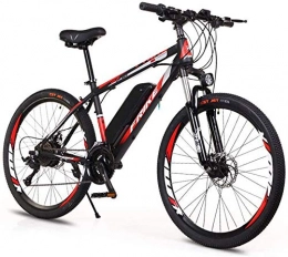 SHOE Bici elettriches SHOE Mountain Bike Elettrica da 26 ``, Bicicletta Fuoristrada A velocità Variabile per Adulti (36V8A / 10A) per Adulti in Città Che Si Spostano in Bicicletta All'aperto, Black Red, 36V10A