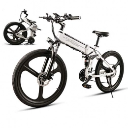 LCLLXB Bici elettriches SIMEBIKE Biciclette elettriche per Adulto, in Lega di magnesio Ebikes Biciclette all Terrain, 26, White