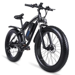 SONGZO Bici SONGZO Bici elettrica Bicicletta elettrica con pneumatici grassi da 26 pollici con batteria al litio 48V 17AH (nero)
