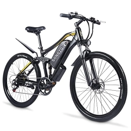 SONGZO Bici elettriches SONGZO Electric Mountain Bike Bici Elettrica da 27, 5 pollici con Batteria al litio 48V15AH, bici Elettrica per adulti Shimano a 7 velocità e Doppi Ammortizzatori