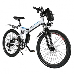 Speedrid Bici elettriches Speedrid, bicicletta elettrica per adulti, bicicletta elettrica pieghevole, con batteria al litio da 36 V, 8 Ah, con elegante ruota integrata (36 V / 8 Ah, colore: bianco