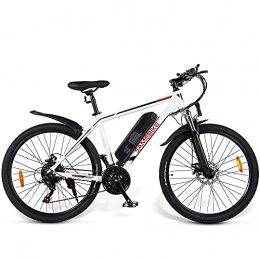 SUNWEII Bici SUNWEII Bici elettrica, e-Bike Pieghevole per Mountain Bike da 26 Pollici per Adulti, 350W, LCD 10Ah / 36V Mountain Bike con Batteria agli ioni di Litio, White