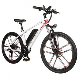SUNWEII Bici SUNWEII Bici elettrica, e-Bike Pieghevole per Mountain Bike da 26 Pollici per Adulti, 350W, LCD 8Ah / 48V Mountain Bike con Batteria agli ioni di Litio, White