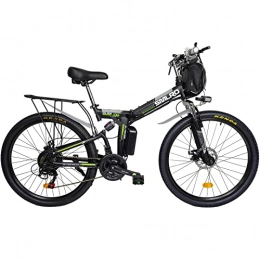 TAOCI Bici elettriches TAOCI Bicicletta elettrica pieghevole da uomo / donna, 26", ruote da 48 V, Urban E-Bike Trekking MTB, design impermeabile IP54, per adulti, viaggi quotidiani (nero)