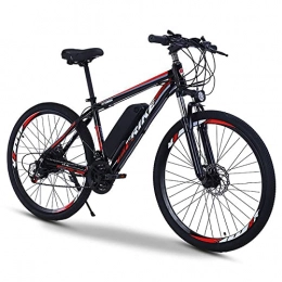 TDHLW Bici TDHLW Mountain Bike Elettrica per Adulti di Grandi Dimensioni, 400W eBike 36V 8Ah / 10Ah Batteria al Litio Rimovibile Bicicletta Elettrica Impermeabile 7 velocità Doppio Ammortizzatore, Rosso, 29in