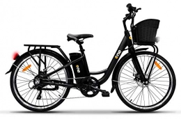 The One Bici the one Bicicletta Elettrica City Bike a Pedalata Assistita 26" 250W Light Nera Unisex Adulto, Black, no size