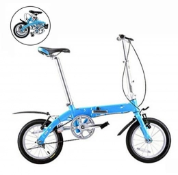 Thole Bici elettriches Thole 14in Pieghevole Bicicletta Ciclismo Ultraleggera Donna in Alluminio Portatile per Studente Adulto, Blue