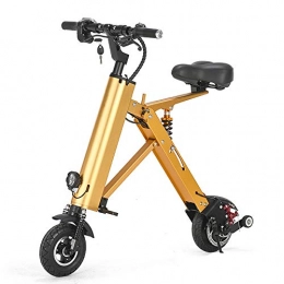 TINGYIN Bici elettriches Tingyin, mini bicicletta elettrica pieghevole per adulti, batteria al litio a due ruote ad alta potenza portatile da viaggio dorato