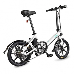 topxingch Bici Topxingch - Bicicletta elettrica per Adulti, Pieghevole, a Pendolo, con Cambio a 6 Marce, velocità variabile, Pneumatici Antiscivolo (Bianco)