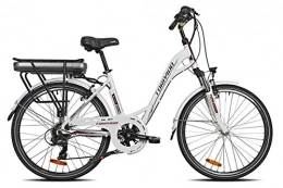 TORPADO Bici elettriches TORPADO Bici elettrica afrodite 26'' Motore brushless mozzo Post 6v Bianco (City Bike Elettriche)