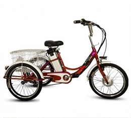 FREIHE Bici elettriches Triciclo Bicicletta elettrica Bicicletta a 3 ruote Bicicletta servoassistita Triciclo al litio da 20 pollici con cestino posteriore per fare la spesa Gita 48V10AH Blu, rosso Motore senza spazzole Tel