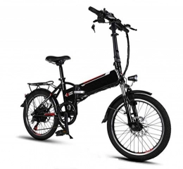 TX Bici elettriches TX Bici elettrica Pieghevole Mini Dimensioni Interruttore per 48V Batteria al Litio da 20 Pollici in Lega di Alluminio da 20 kg, Ingresso di Carica USB, Black