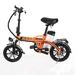 TX Bici elettriches TX Bicicletta Elettrica Pieghevole 8A Portatile al Litio della Batteria Super Leggero Pedale Viaggi Bike Adulto Unisex Doppio Freno A Disco, Arancia