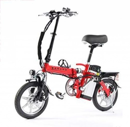 TX Bici TX Mini Bicicletta elettrica Pieghevole Piccolo motorino Lega di Alluminio con contatore Intelligente, Telefono Ricaricabile, 100-130 km, 4 Assorbimento degli Urti, Red